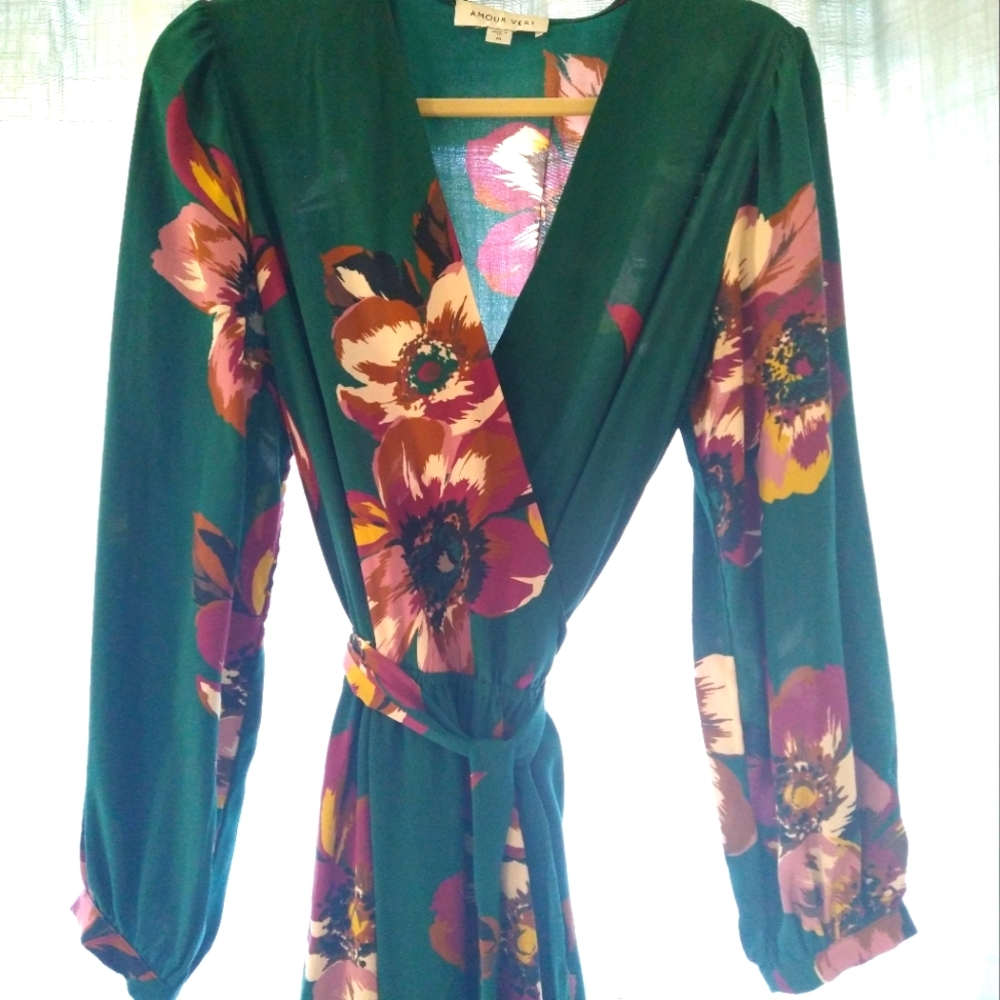 Amour Vert Silk Wrap Dress